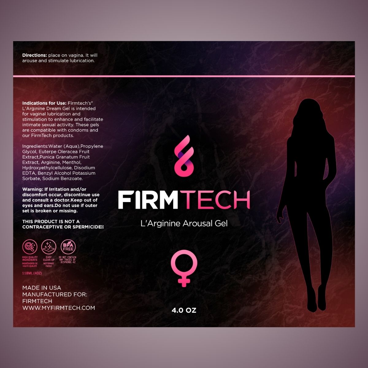 Mentholated L’Arginine Gel  FirmTech’s Mentholated L’Arginine Gel